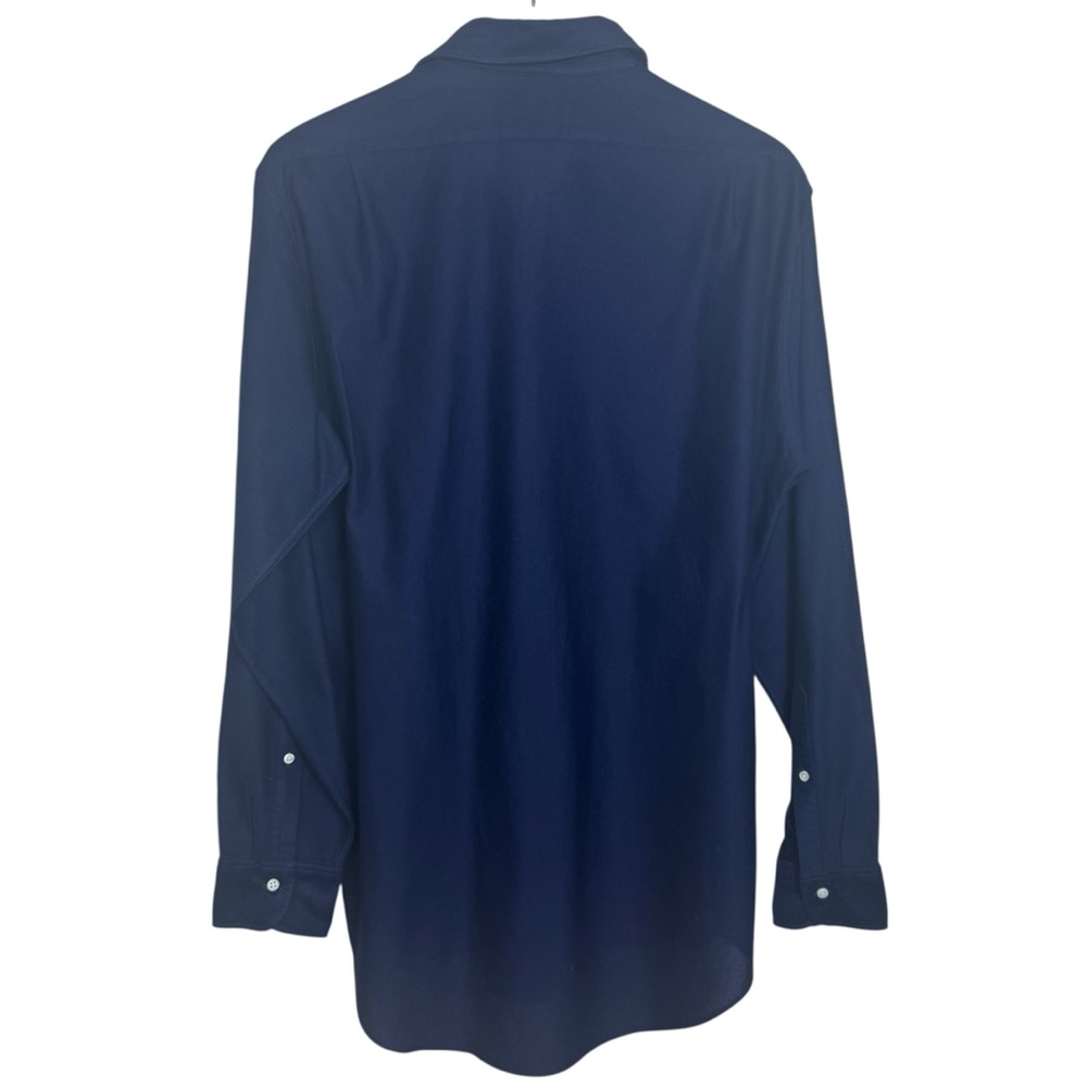 NEW SID MASHBURN Men's Large Long Sleeve Button Up Navy 100% Cotton Woven Shirt - Picture 3 of 7
